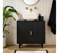 Ohs Ribbed Undersink Bathroom Cabinet Mdf Storage Organiser - Black