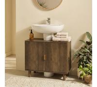 OHS Ribbed Undersink Bathroom Cabinet MDF Storage Organiser in Walnut OHS Walnut