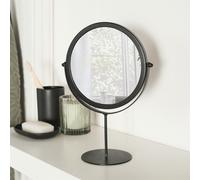 OHS Round Bathroom Mirror Accessories Free Standing Vanity Stainless Steel Silver in Black OHS Black