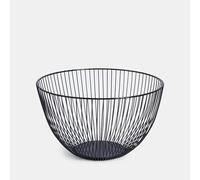 OHS Round Black Wire Fruit Basket Fruit Bowl, Large Rust Resistant Fruit Storage Basket for Kitchen Counter Home Decor Table Centrepiece Decorative Organiser for Vegetables Snack Countertop Bowl