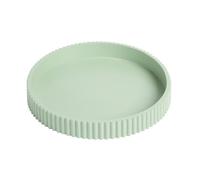 OHS Round Decorative Tray, Ribbed Coffee Table Tray Modern Bathroom Vanity Trays for Dresser Jewellery Toilet Tank Bedroom Kitchen Countertop Candle Holder Storage Organiser, Sage Green