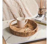OHS Round Serving Tray Home Accessory Display Seagrass Decorative Organiser Bedroom in Natural OHS Natural