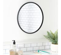 OHS Round Wall Mounted Bathroom Dressing Mirror in Black OHS Black