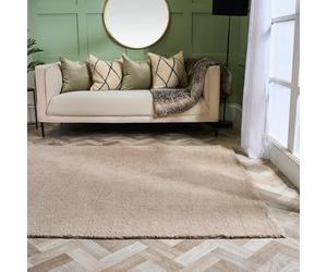 OHS Rugs for Bedroom, Rug for Living Room Large Home Decorative Non Slip Modern Super Soft Cosy Teddy Thick Pile Floor Carpet Non Shedding Shaggy Rug, Natural - 160 x 230cm