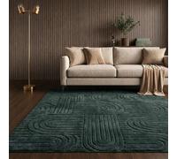 OHS Rugs Living Room Large 160x230 Tufted Arches Fluffy Rug, Coffee | Anti Slip Area Rugs for Bedroom Lounge Home Decor Super Soft Low Pile Carpet Bedside Rug for Kids Room Nursery Non Shedding