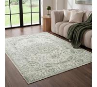 OHS Rugs Living Room Large 160x230 Vintage Washable Rug Non Slip, Green