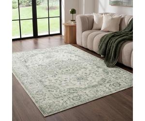 OHS Rugs Living Room Large 160x230 Vintage Washable Rug Non Slip, Green