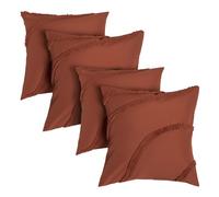OHS Rust Cushion Covers 45 x 45 Set of 4 Tufted Contour, Super Soft Comfy Decorative Square Throw Pillow Cover with Invisible Zipper Sofa Cushion Covers Home Decor for Bedroom Living Room