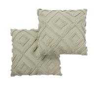 OHS Sage Green Cushion Covers 45 x 45cm, Ultra Soft Decorative Tufted Arch Design Throw Pillow Covers Pack of 2 with Invisible Zipper For Sofa Bed Livingroom