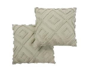 OHS Sage Green Cushion Covers 45 x 45cm, Ultra Soft Decorative Tufted Arch Design Throw Pillow Covers Pack of 2 with Invisible Zipper For Sofa Bed Livingroom