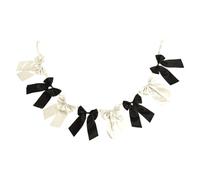 OHS Satin Bow Garland Party Birthday Christmas Decorations Garland, Mono | 1.8m Christmas Garland for Fireplace Mantle Doorways Shelves Home Wedding Decoration Easy Hanging Loops Xmas Garland