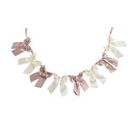 OHS Satin Bow Garland Party Birthday Christmas Decorations Garland, Natural | 1.8m Christmas Garland for Fireplace Mantle Doorways Shelves Home Wedding Decoration Easy Hanging Loops Xmas Garland