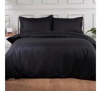 OHS Satin Stripe Duvet Cover With Pillowcase Set