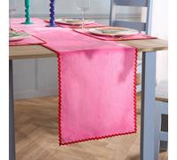OHS Scallop Edge Matte Velvet Table Runner in Bright Pink OHS Bright Pink