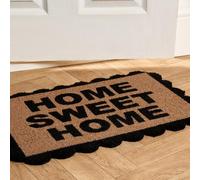 Ohs Scallop Edge Slogan Non Slip Coir Mat Doormat Rug, Mono - 40Cm X 60Cm