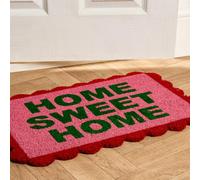 Ohs Scallop Edge Slogan Non Slip Coir Mat Doormat Rug, Pink - 40Cm X 60Cm