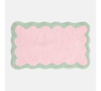 OHS Scallop Edge Tufted Bath Mat Non-Slip Shower Rug in Light Pink OHS Light Pink