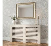 Ohs Scallop Radiator Cover Engineered Wood Side Board Shelf - Cream