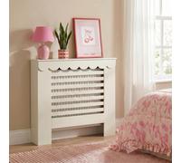 Ohs Scallop Radiator Cover Engineered Wood Side Board Shelf - Cream