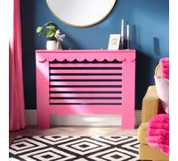 Ohs Scallop Radiator Cover Engineered Wood Side Board Shelf - Hot Pink