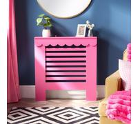 Ohs Scallop Radiator Cover Engineered Wood Side Board Shelf - Hot Pink