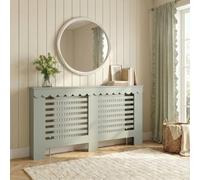 Ohs Scallop Radiator Cover Engineered Wood Side Board Shelf - Sage