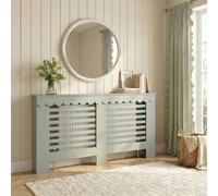 OHS Scallop Radiator Cover Engineered Wood Sideboard Shelf in Pale Green | Size: Large OHS Pale Green Large