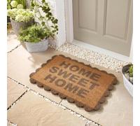OHS Scallop Welcome Mat Front Door Mat Inside Outdoor,Brown/Natural 40x60cm