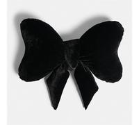 OHS Scatter Cushion Bow Shaped Novelty Velvet Throw Pillow for Sofa Couch Bedroom Back Support Cushion Decorative Cute Room Decor Plush Pillow, Black - 45 x 33cm