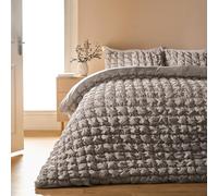 OHS Seersucker Bedding Quilt Covers King Size, Ultra Soft Warm Cosy Filled Seersucker Duvet Cover Luxury Plain Dye Textured Crinkled King Size Duvet Cover Set with Matching Pillowcases, Natural