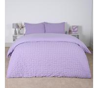 OHS Seersucker Duvet Cover with Pillowcase Bedding in Lilac | Size: King OHS Lilac King