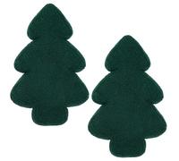 OHS Set of 2 Christmas Tree Pillow, Winter Christmas Decorations Ultra Soft Boucle Christmas Pillow for Home Decor Kitchen Living Room Decor Xmas - Green, 45cm x 30cm