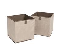 OHS Set of 2 Cube Storage Boxes Matte Velvet Collapsible Cube Boxes, Mink