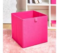 OHS Set of 2 Fabric Storage Boxes Home Organizer Toys Clothing Bathroom Pop Up Foldable Collapsible Cube Storage Unit Boxes Space Saving Storage Baskets, Bright Pink