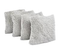 OHS Set Of 4 Soft Fluffy Shaggy Square Cushion Covers