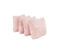 OHS Set of 4 Soft Fluffy Shaggy Square Cushion Covers in Light Pink | Size: 45 cm x 45 cm OHS Light Pink 45 cm x 45 cm