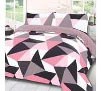 Ohs Shapes Duvet Cover With Pillow Case Bedding Set, Blush - Double