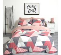 Ohs Shapes Teddy Duvet Cover Pillowcase Bedding Set, Blush - Superking