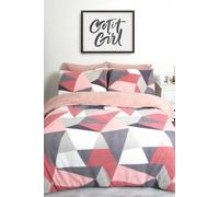 OHS Shapes Teddy Duvet Cover Pillowcase Bedding Set in Light Pink | Size: King OHS Light Pink King