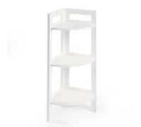 OHS Shelving Unit 3 Tier Storage Home Organiser Display Corner in White OHS White