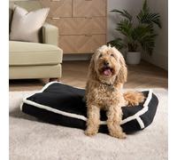OHS Sherpa Bind Pet Bed Dog Puppy Comfy Mat Cushion Washable Fleece, Black - Large
