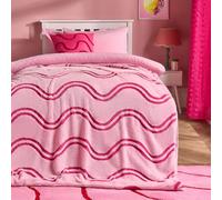 OHS Sherpa Fleece Blanket Double Bed Throw, Gifts for Women Super Soft Warm Sherpa Reverse Tufted Wave Throw Blanket for Bed Sofa Decorative Fluffy Fleece Throws, Pink/Red - 130 x 160cm