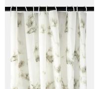 OHS Shower Curtain Marble, Mould Proof Mildew & Water Resistant Fabric Bathroom Curtain with 12 Hooks Quick Dry Weighted Hem Bathtub Curtains, 180 x 180cm -White/Grey