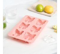 OHS Silicone Ice Cube Tray, Cute Bow Shaped Ice Cube Moulds Easy Release Reusable BPA Free ICES Trays for Whiskey Cocktails Baby Food Craft Homemade Freezer Containers, Pink