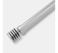 OHS Silver Curtain Pole Ribbed Spiral Metal 70-220 for Eyelet Curtains | Extendable Curtain Poles 16mm Curtain Rod with Brackets for Bedroom Kitchen Living Room Easy Installation