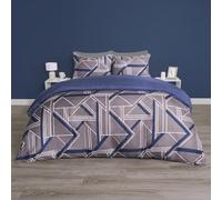 OHS Single Duvet Cover Set Abstract Geometric Print Reversible, Ultra Soft Cosy Comfy fabric Modern Geometric Pattern Quilt Single Duvet Cover & Pillowcase, Grey