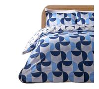 OHS Single Duvet Cover Set, Ultra Soft Warm Cosy Microfibre Stylish Moroccan Abstract Pattern Duvet Cover Luxurious Single Bedding Set with Pillowcase, Navy