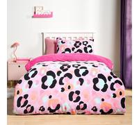 OHS Single Fleece Duvet Cover, Winter Autumn Leopard Print Bedding Set for Kids Super Soft Warm Cosy Sherpa Reversible Girls Single Duvet Cover Set with Pillowcase, Lilac