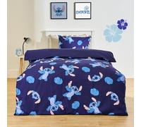 OHS Sitch Bedding Single, Officially Licensed Stitch Single Duvet Cover Set Cosy Comfy Kids Boys Bedding Set with Pillowcase Stitch Gifts for Girls Boys - Blue, Single Duvet
