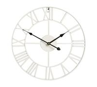 OHS Skeleton Clock Metal Large Wall Clock Roman Numerals 40cm, Cream | Battery Operated Decorative Wall Clocks for Living Room Kitchen Office Bedroom Easy to Install
